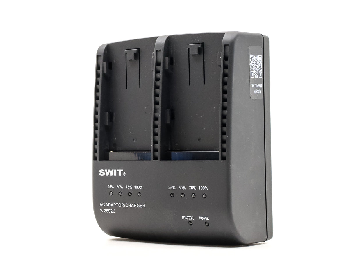 Caricabatterie/adattatore doppio SWIT S-3602U per batterie Sony BP-U30/U60