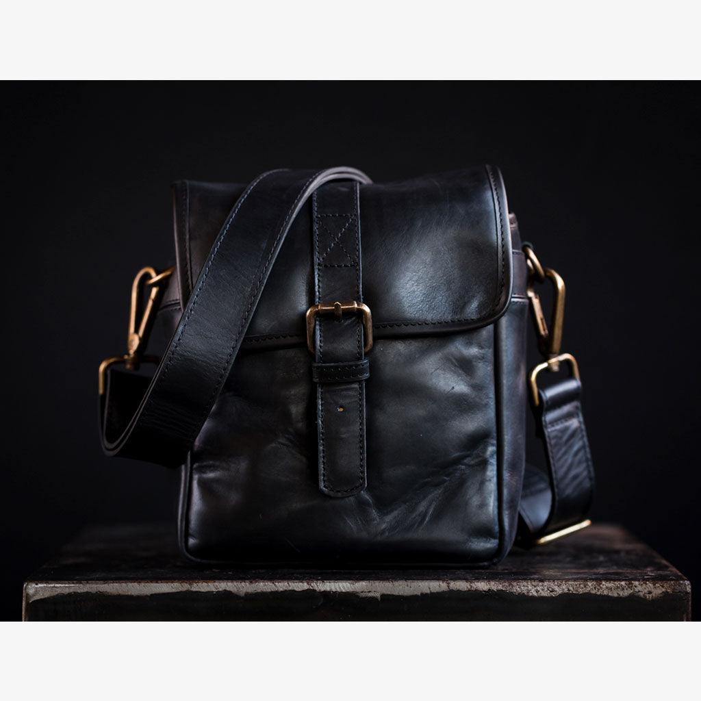 Berlin Black Leather Camera Bag