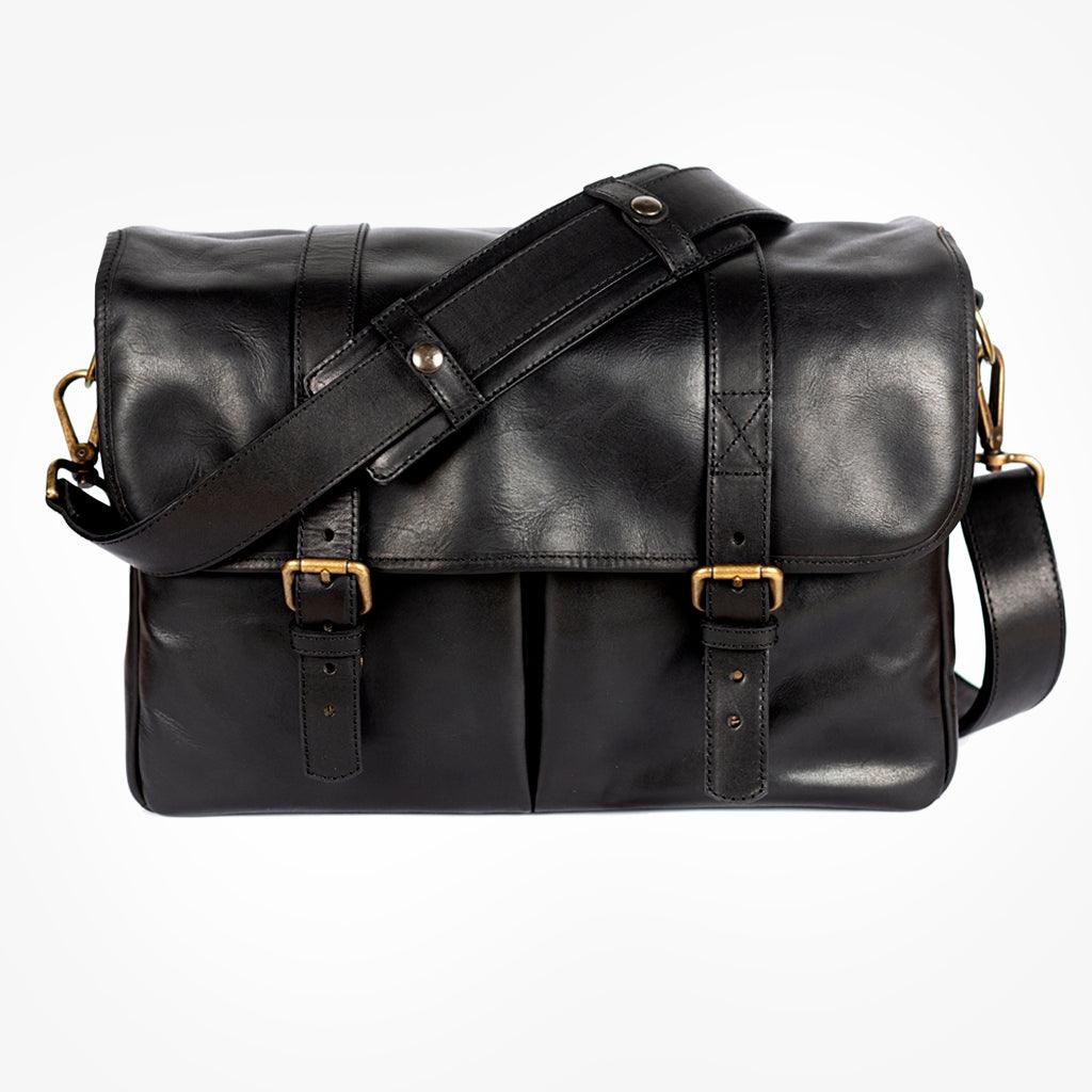 Roma Black Leather Camera Bag