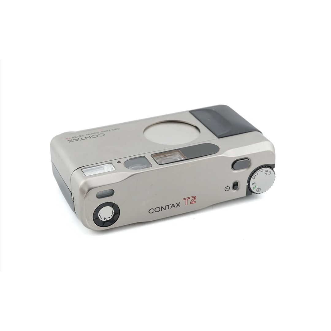 Contax T2 Silver Carl Zeizz Sonar 2.8 - 35mm Film Camera Mint