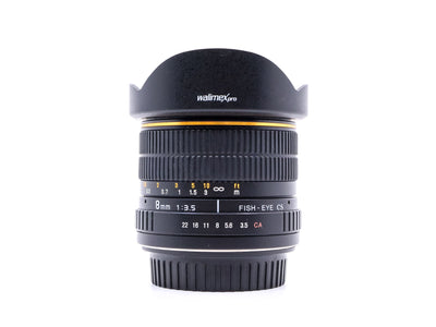 Walimex Pro 8mm f/3.5 CS Olho de Peixe - Montagem Canon EF-S