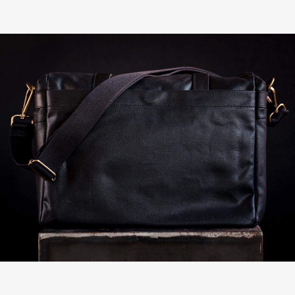 Roma Black Waxed Canvas Camera Bag