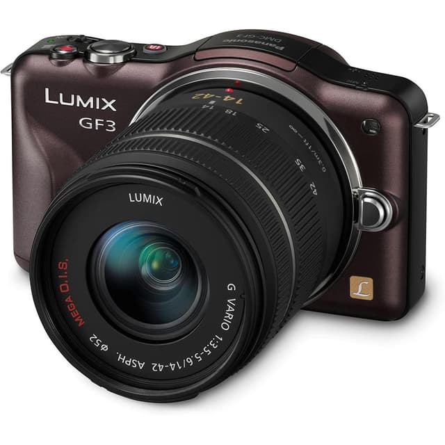 Lumix DMC-GF3 - Marrone + Panasonic Lumix G Vario 14-42mm f/3.5-5.6 ASPH. MEGA OIS f/3.5-5.6