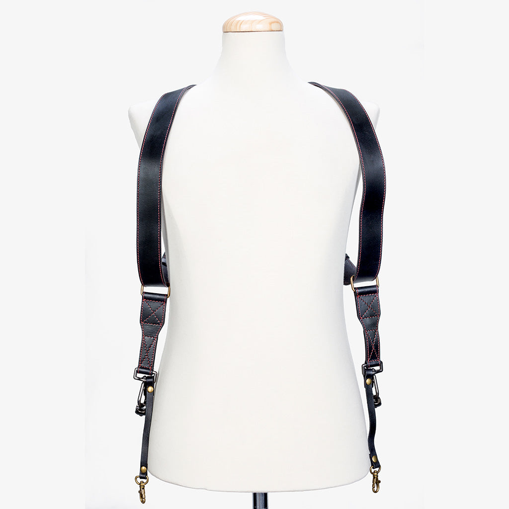 Tokyo #501 - Black & Red dual leather camera strap