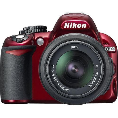 NIkon SLR D3100 - Red + Nikon AF-S DX Nikkor 18-55mm f/3.5-5.6G VR