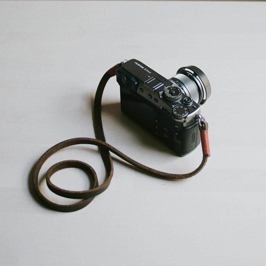Tokyo #102 - Brown & Red leather camera strap