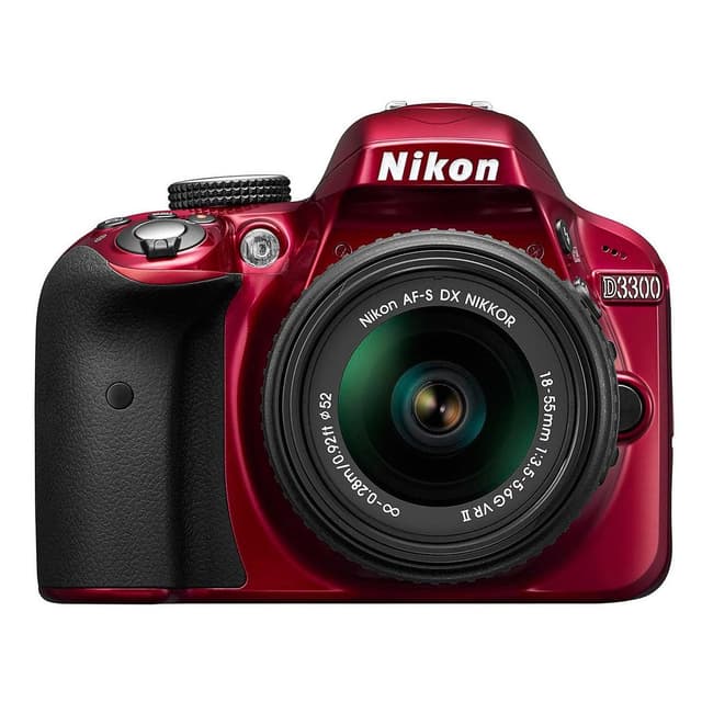 Réflex D3300 - Rojo + Nikon AF-S DX Nikkor 18-55mm f/3.5-5.6 G VR f/3.5-5.6 · imagen principal