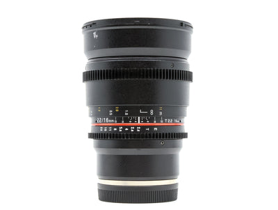 Samyang 16mm T2.2 Cine ED AS UMC CS - Montagem Sony E