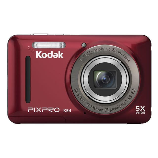 PIXPRO X54 Compact Camera - Red + Kodak Kodak PIXPRO Aspheric Zoom 28-140 mm f/3.9-6.3 f/3.9-6.3