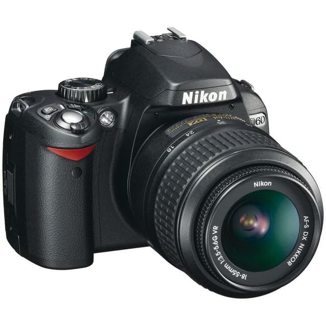 D60 SLR - Preta + Nikon AF-S DX Nikkor 18-55 mm f/3.5-5.6G VR f/3.5-5.6G · imagem principal
