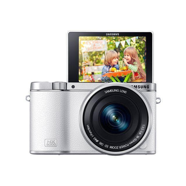 NX3000 - Branca + Samsung NX 16-50mm f/3.5-5.6 Power Zoom ED OIS + 50-200mm f/4.0-5.6 ED OIS III f/3.5-5.6 + f/4-5.6 · imagem principal