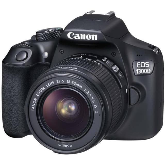 EOS 1300D SLR - Black + Canon Canon EF-S 18-55mm f/3.5-5.6 IS II f/3.5-5.6  · main image