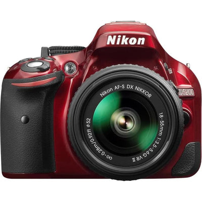 Réflex D5200 - Vermelho + Nikon Nikon AF-S DX Nikkor 18-55 mm f/3.5-5.6G IF-ED VR f/3.5-5.6