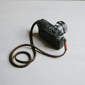 Tokyo #102 - Brown & Red leather camera strap